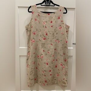NWOT! 100% Linen Hand Dyed Red Pink Rose Tank Mini Dress Women’s Size Large